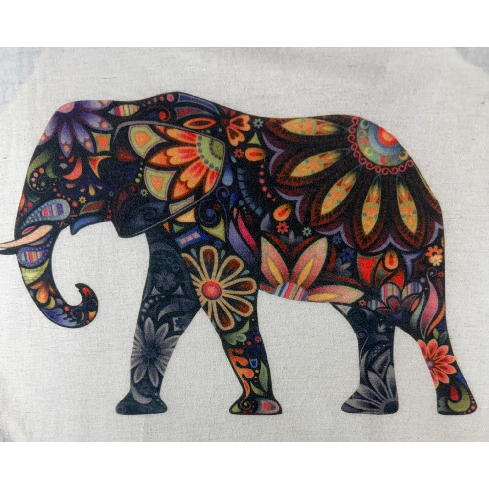 L.A. Soul Elephant Tank Top Women Medium Ivory Floral Graphic Boho Scoop Neck